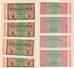 Deutschland Deutsches Reich 4x 20000 Mark Reichsbanknote 4 aufeinanderfolgende Serien Nr, KN 7 stellig, FZ: DB 0826984-87 -