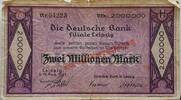 Deutschland Deutsches Reich 2 Mio. Mark Notgeld Stadt Leipzig Sachsen Deutsche Bank -
