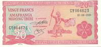 Burundi 20 Francs Banknote Banque de la Republique du Burundi -