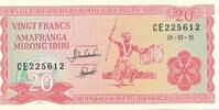 Burundi 20 Francs Banknote Banknote Banque de la Republique du Burundi -