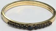Antikschmuck Double Armreif Granat Granatarmreif Granatschmuck Tombak -