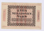 Deutschland 10 Millionen Mark Deutschland 10 Millionen Mark 1923 Notgeld Landesbank der Rheinprovinz -