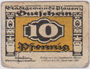 Deutschland 10 Pfennig Deutschland 10 Pfennig 1921 Notgeld der Stadtgemeinde Blauen -