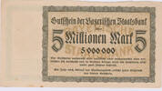Deutschland 5 Millionen Mark Deutschland 5 Millionen Mark 1923 Notgeld Bayerische Staatsbank -