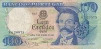 Portugal 100 Escudos Geldschein Banknote Lisboa Cem Escudos -