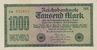 Deutsches Reich Deutschland, Weimarer Republik 1000 Mark Reichsbanknote KN: 6 stellig rot, Beispiel Foto -