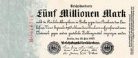 Deutschland Deutsches Reich 5 Millionen Mark Serie B, Inflation 1919-1924 -