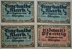 Deutschland Deutsches Reich 10 Pfennig, 3* 1/2 Mark Notgeld Glogau 4 Stück Schlesien -
