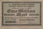 Deutschland, Deutsches Reich 1 Million Mark Großnotgeld, Barmen, Barmer Bank-Verein Hinsberg, Fischer&Comp., Wuppertal -