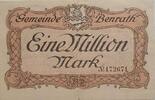 Deutschland, Deutsches Reich 1 Million Mark Großnotgeld, Benrath Rheinland -