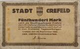 Deutschland, Deutsches Reich 500 Mark Großnotgeld, Crefeld, Rheinland -