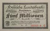 Deutschland, Deutsches Reich 5 Millionen Mark Großnotgeld, Darmstadt, Hessische Landesbank, Hessen -