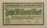 Deutschland, Deutsches Reich 10 Millionen Mark Großnotgeld, Darmstadt, Hessische Landesbank, Hessen -