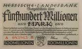 Deutschland, Deutsches Reich 500 Millionen Mark Großnotgeld, Darmstadt, Hessische Landesbank, Hessen -