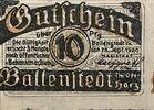 Deutschland, Deutsches Reich 10 Pfennig 1 x Notgeldschein, Stadt Ballenstedt -