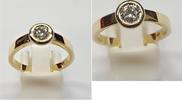 Solitärring 14K Gold Ring 585 Goldring 0,35 Ct Brillant Brillantring -
