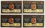 Deutschland, Deutsches Reich 2 x 1 Mark, 2 x 50 Pfennig 4 x Notgeldschein, Stadt Barntrup in Lippe -