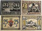 Deutschland, Deutsches Reich 1,2 Mark, 25,125 Pfennig 4 x Notgeldschein, Notgeld Hannoversch Münden, Niedersachsen -