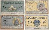 Deutschland, Deutsches Reich 2 x 25, 2 x 50 Pfennig 4 x Notgeldschein, Lilienthal, Niedersachsen -