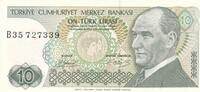 Türkei Türkiye 10 Lira Türk Lirasi On Türk lirasi Türkiye Cumhuriyeti Kemal Atatürk 1970 -