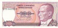 Türkei Türkiye 100 Lira Türk Lirasi Yüz Türk lirasi Türkiye Cumhuriyeti Kemal Atatürk 1970 -