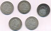 Niederlande 5x 2 1/2 Gulden Juliana Niederlande, 720er Silber Münzen Lot -
