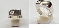 14 Karat Herrenring Goldring 585er Gold Ring Brillant Brillanring Weissgold 62 -