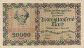 Deutsches Reich Deutschland Württemberg 20000 Mark Länderbanknote Württembergische Notenbank Stuttgart -