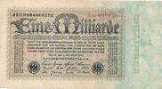 Deutsches Reich Deutschland 1 Milliarde Mark Banknote, Firmendruck KN 6stellig, FZ: AG -