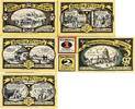Deutschland, Deutsches Reich 4 x 50 Pfennig, 97 Pfennig 5 x Notgeldschein, Stadt Freiberg, Sachsen -