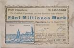 Deutschland, Deutsches Reich 5 Millionen Mark Großnotgeld, Oggersheim, Rheinland-Pfalz, Serie M -