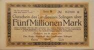 Deutschland, Deutsches Reich 5 Millionen Mark Großnotgeld, Opladen, Solingen, Serie B, Nordrhein-Westfalen -