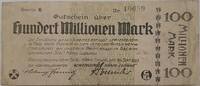 Deutschland, Deutsches Reich 100 Millionen Mark Großnotgeld, Recklinghausen, Nordrhein-Westfalen, Gewerkschaft König Ludwig -