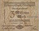 Deutschland, Deutsches Reich 3 Millionen Mark Großnotgeld, Württembergische Landes Hauptstadt Stuttgart, Baden-Württemberg -