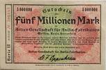 Deutschland, Deutsches Reich 5 Millionen Mark Grossnotgeld, Wolfen, Actien-Gesellschaft für Anilin-Fabrikation, Sachsen-Anhalt -