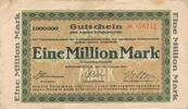Deutsches Reich Deutschland 1 Million Mark Grossgeld, Königssteele Westfalen Essen -