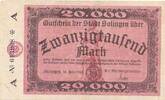 Deutsches Reich Deutschland 20 Tausend Mark Großgeldschein, Rheinland Solingen -