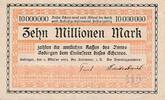 Deutsches Reich Deutschland 10 Millionen Mark Großgeldschein, Sodingen Inflation Wetsfalen -