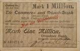 Deutschland, Deutsches Reich 1 Million Mark Grossnotgeld, Limbach, Commerz- und Privat-Bank Sachsen auf Dresdner Bank -