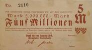 Deutschland, Deutsches Reich 5 Millionen Mark Grossnotgeld, Birkenfeld, Landesbank, Rheinland-Pfalz, Bank für das Nahetal -