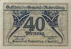 Deutschland, Deutsches Reich 40 Pfennig 1 x Notgeldschein, Gutschein der Gemeinde Ruhpolding -