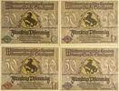 Deutschland, Deutsches Reich 4 x 50 Pfennig 4 x Notgeldschein, Stadt Stuttgart, Baden-Württemberg -