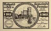 Deutschland, Deutsches Reich 1 Mark 1 x Notgeldschein, Notgeld der Gemeinde Drenke, Nordrhein-Westfalen -