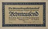 Deutschland, Deutsches Reich 10000 Mark Grossnotgeld, Württembergische Notenbank, Stuttgart, Baden-Württemberg -