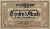 Deutschland, Deutsches Reich 1000 Mark Grossnotgeld, Württembergische Notenbank, Stuttgart, Baden-Württemberg -