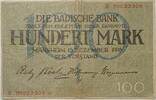 Deutschland, Deutsches Reich 100 Mark Grossnotgeld, Badische Bank, Mannheim, Baden Württemberg, Serie B -