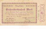 Deutsches Reich Deutschland 100000 Mark Notgeldschein Stadt Eltville Hessen -