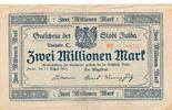 Deutsches Reich Deutschland 2 Millionen Mark Notgeldschein Stadt Fulda Hessen -