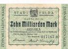 Deutsches Reich Deutschland 10 Milliarden Mark Notgeldschein Stadt Fulda Hessen -