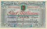 Deutsches Reich Deutschland 5 Millionen Mark Notgeldschein Gemeinde Gonsenheim Hessen -